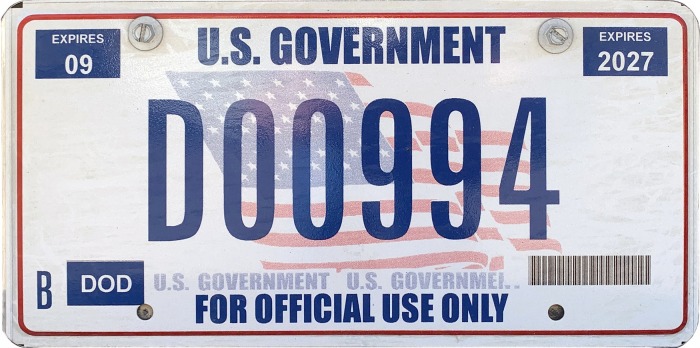 U.S. Government Plates Used in New Mexico