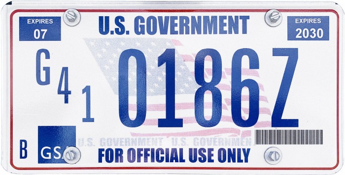 License Plates of U.S. Government Agencies and Federal Departments